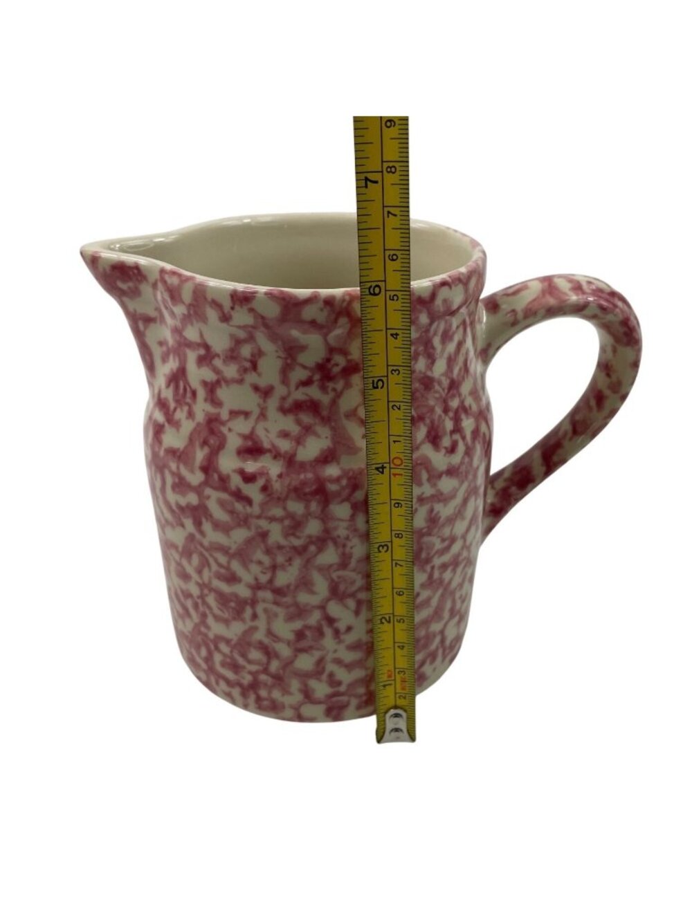 Gerald E Henn Red Spongeware 32 OZ Pitcher Stoneware - Picture 11 of 12